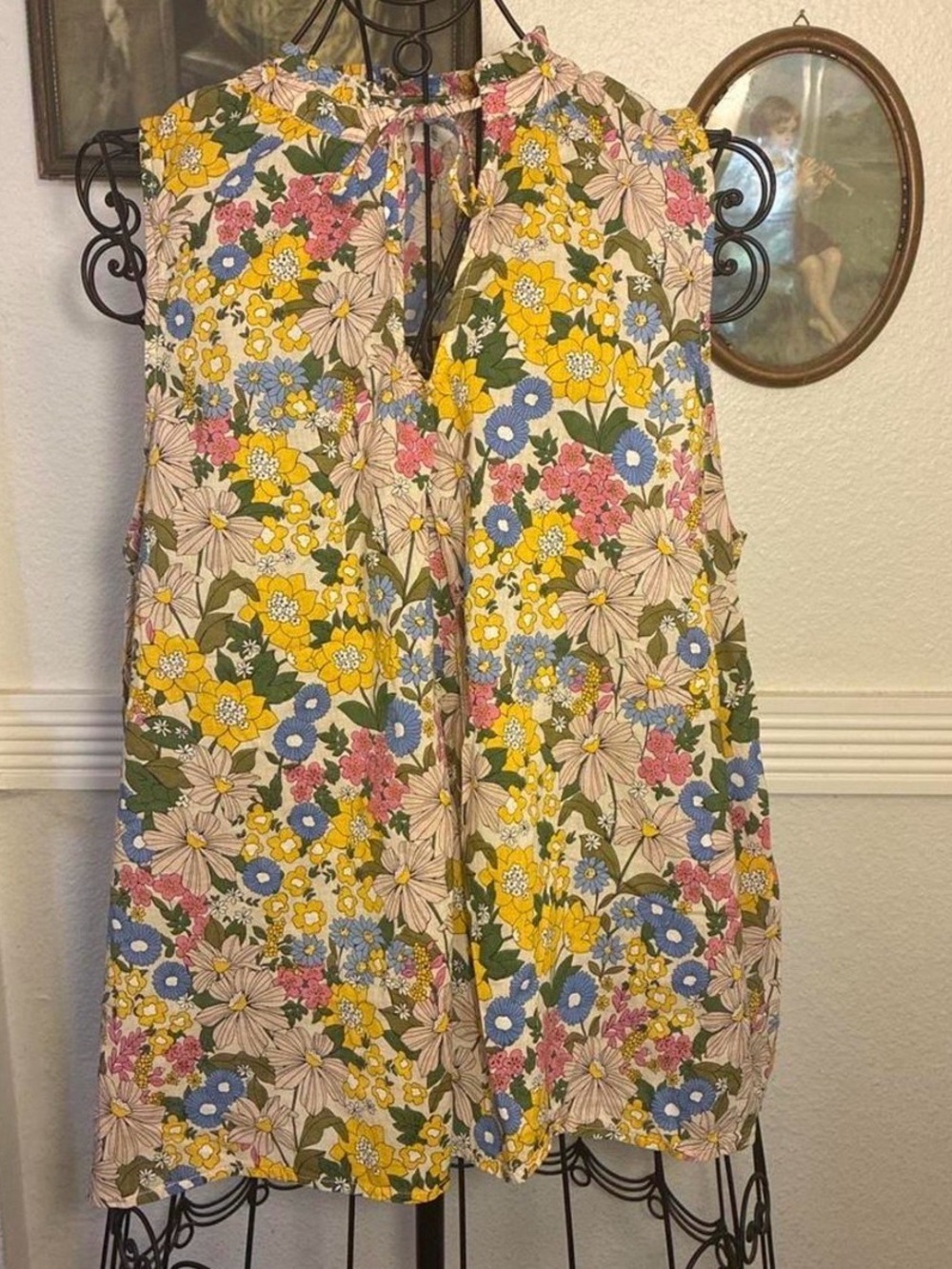 Sonoma Floral Sleeveless top in Yellow, Blue, Pink & Green
